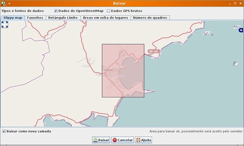 JOSM - baixando mapa